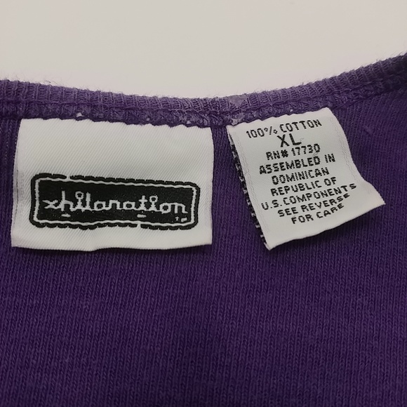 Xhilaration women's junior short sleeve top XL purple tie dye graphic print - Picture 10 of 12